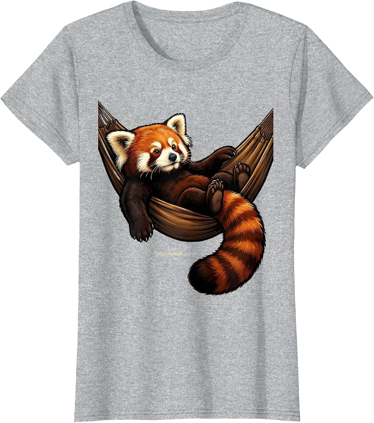 Women's I Have A Red Panda Thing Cartoon Red Panda Lover Gift T-Shirt - Heather Grey