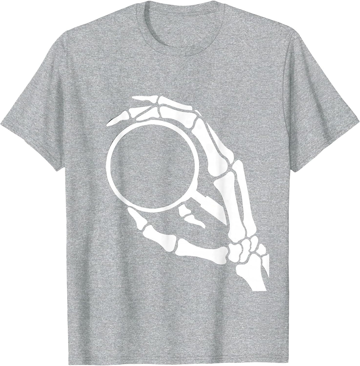 Men's Hand Skeleton Magnifying Glass Radiology Art T-Shirt - Heather Grey
