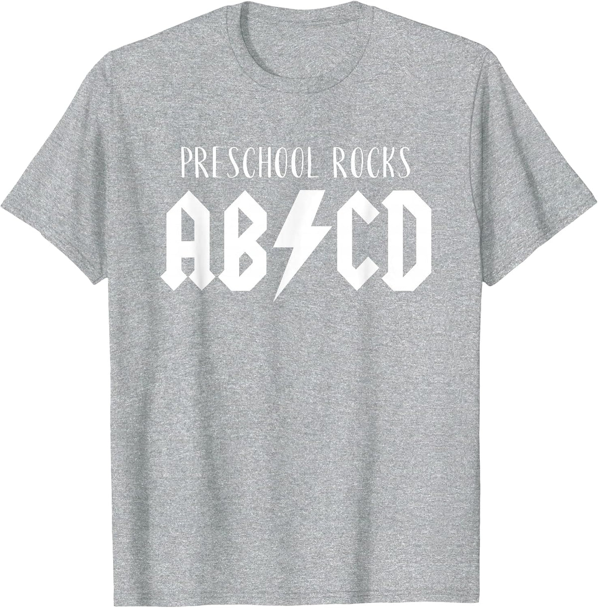 Preschool Rocks Teacher Back to School ABCD Rock First Day T-Shirt - Heather Grey