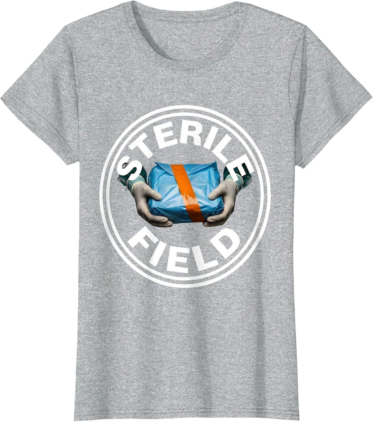Gloved Hands Surgical Tech Occupational Humor T-Shirt - Heather Grey