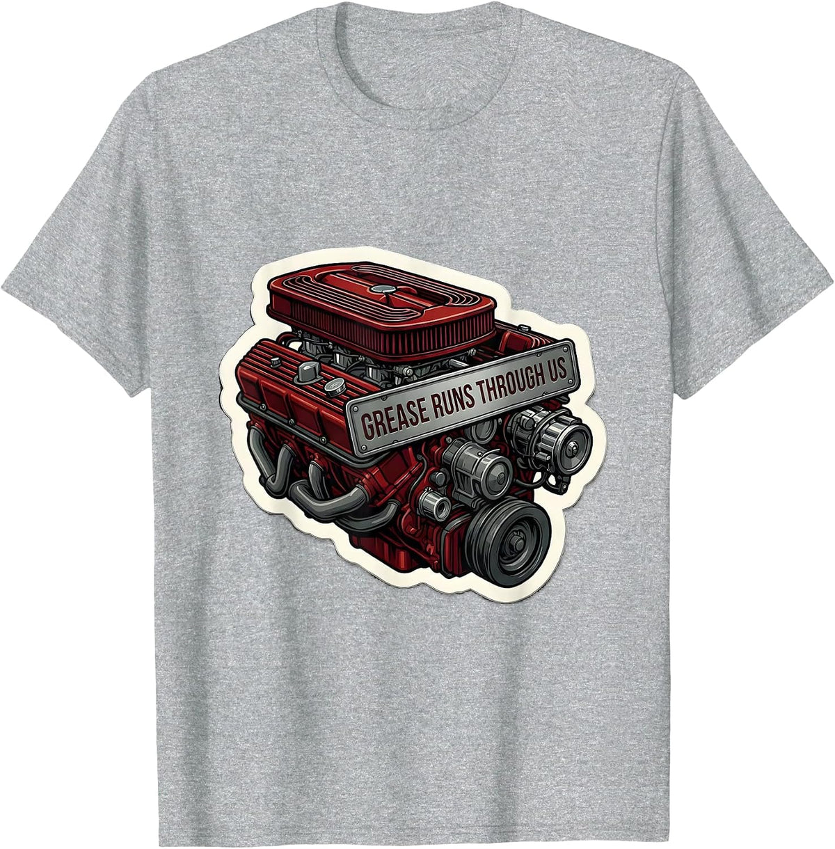Men's Grease Runs Through Us Valley Forge Automotive T-Shirt - Heather Grey