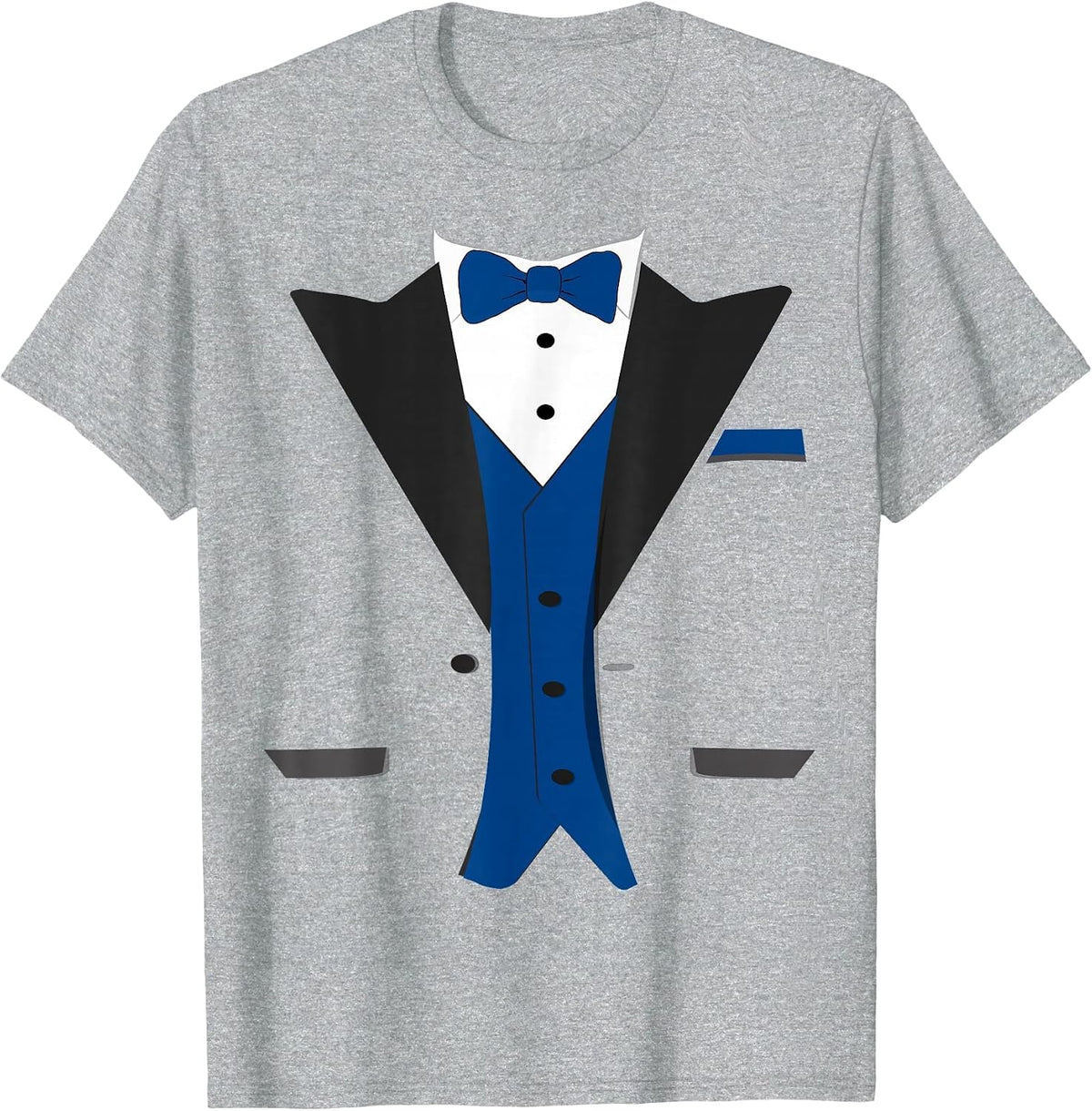 Tuxedo Costume Formal Suit Bow Tie Wedding Party Gentleman T-Shirt - Heather Grey