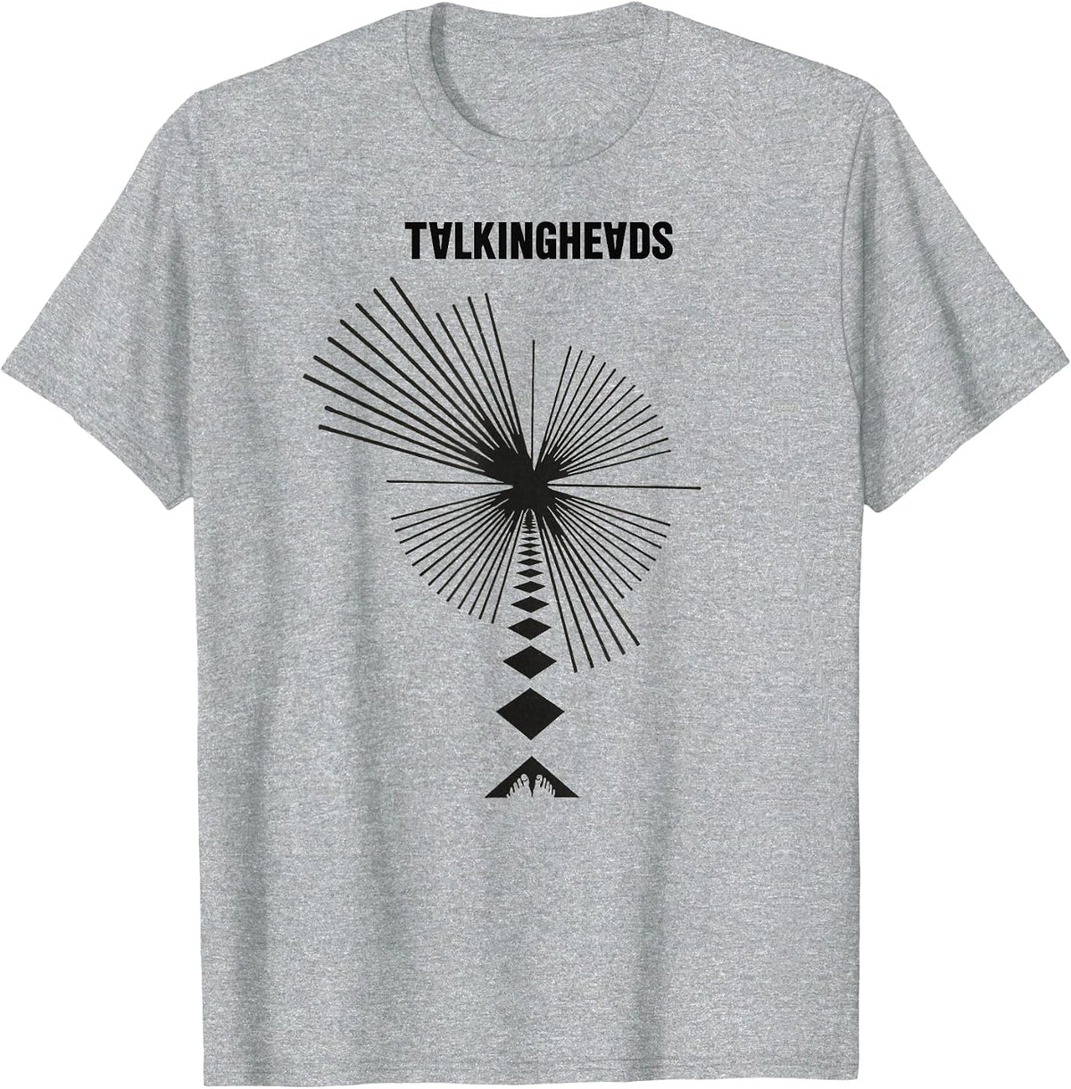 Talking Heads Geometric Line T-Shirt - Heather Grey