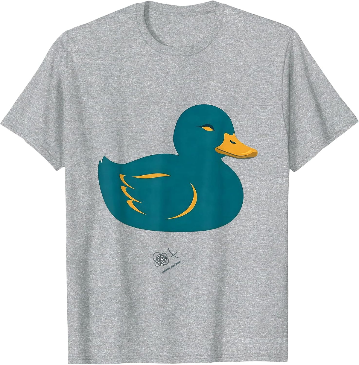 Men's Duck Silhouette Funny Novelty Gift for Duck Lovers T-Shirt - Heather Grey