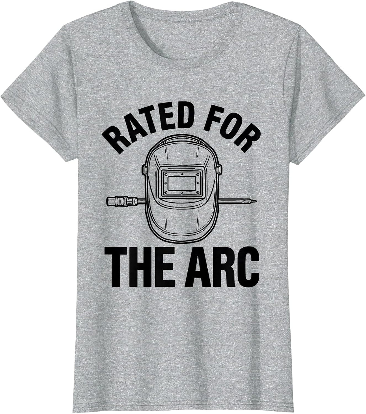 Rated For The Arc Funny Welder Skeleton Humor Metal Worker T-Shirt - Heather Grey