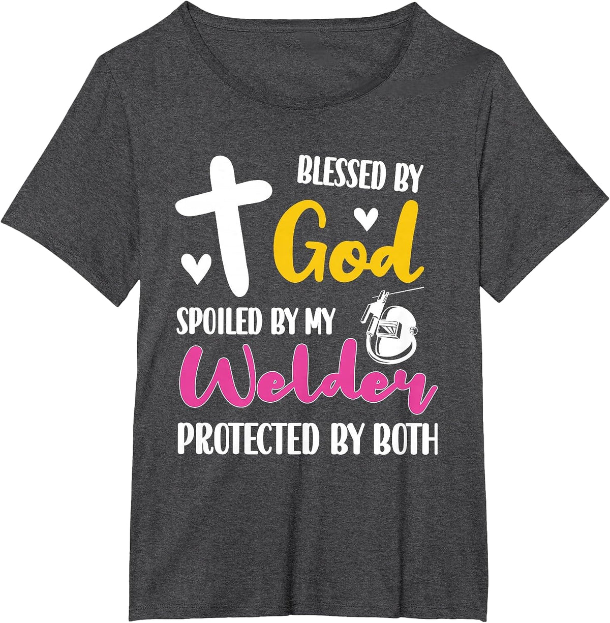 Spoiled By My Welder | Welding Proud Welder's Wife T-Shirt - Dark Heather Grey