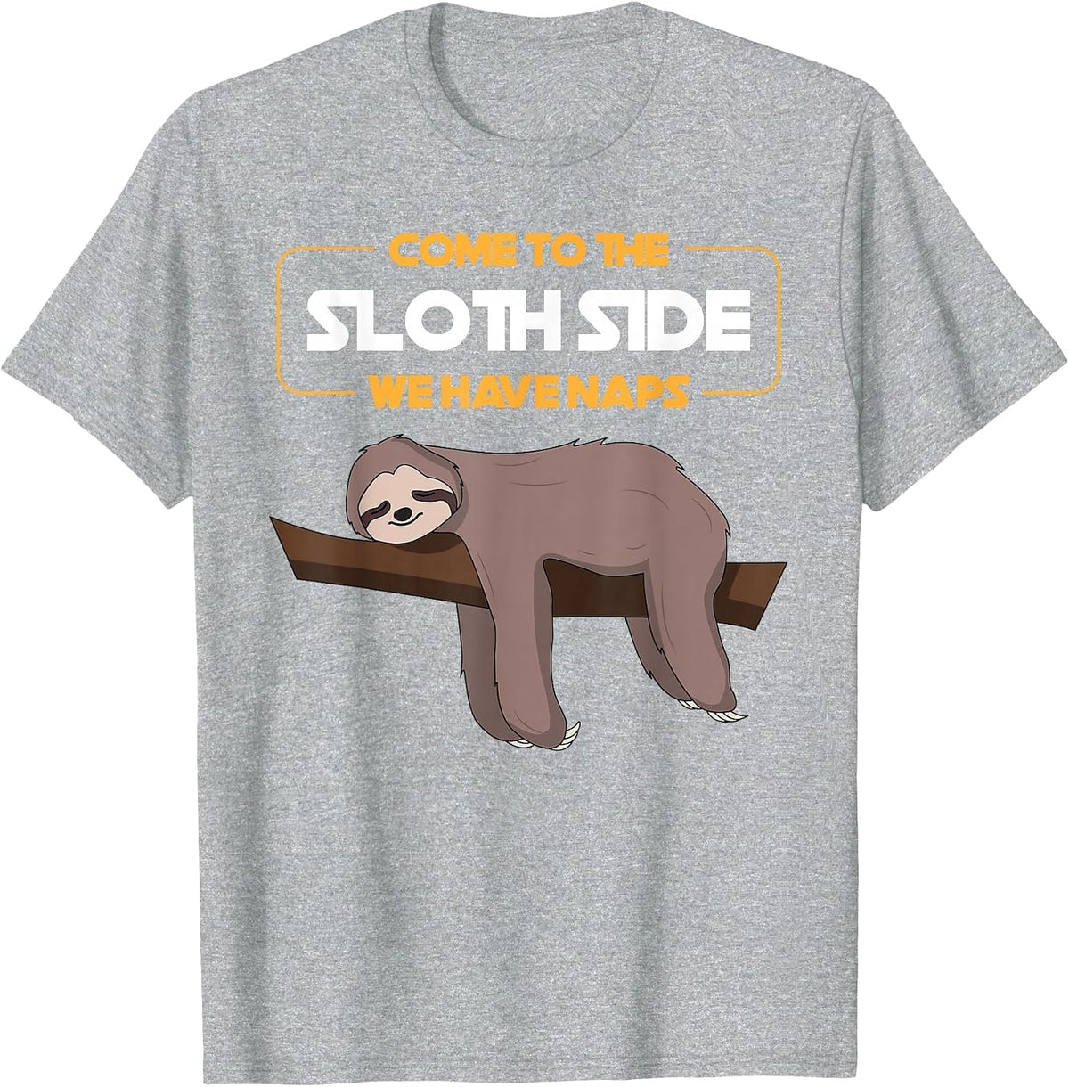 Come to The Sloth Side T-Shirt - Funny Sloth Pun T-Shirt - Heather Grey