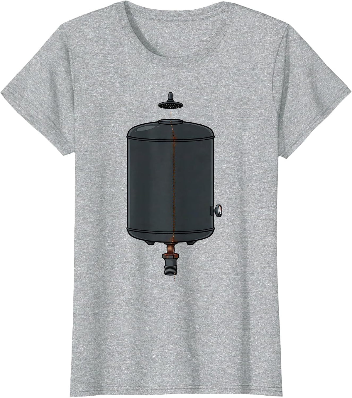 Women's Plumber Exploded Water Heater Funny Plumbing Humor T-Shirt - Heather Grey