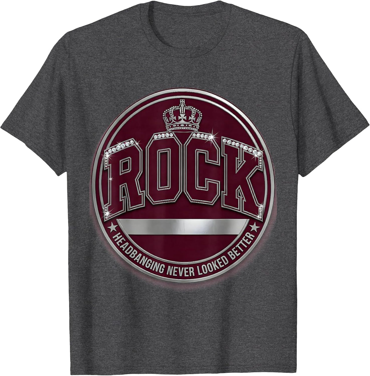 Men's Headbanging Never Looked Better Rock Women Design T-Shirt - Dark Heather Grey