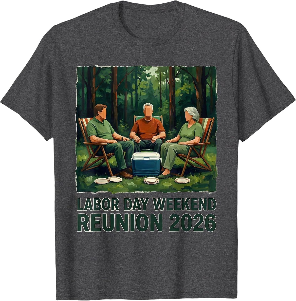 Labor Day Weekend Reunion 2026 Family Matching Group T-Shirt - Dark Heather Grey