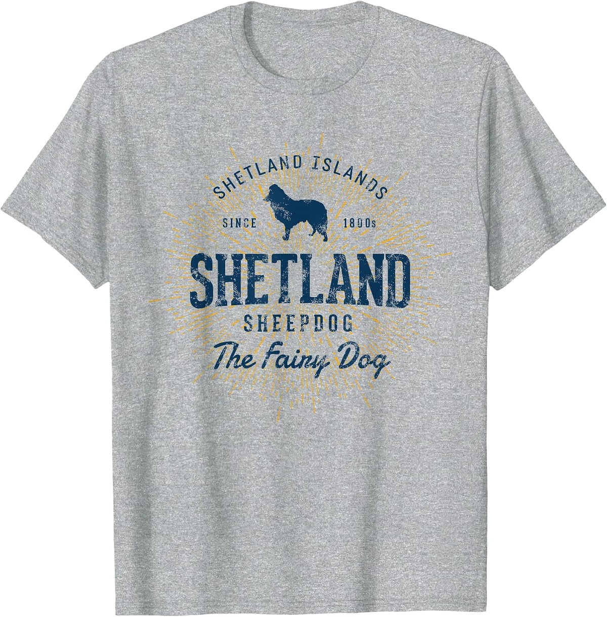 Vintage Sheltie Shetland Sheepdog Retro T-Shirt - Heather Grey