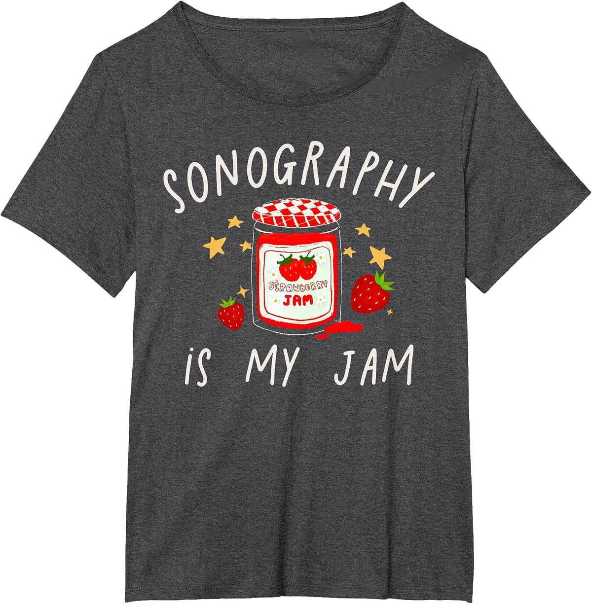 Sonograph Funny Sonography is My Jam Ultrasound Tech RDCS T-Shirt Tee for Medical Professionals - Dark Heather Grey