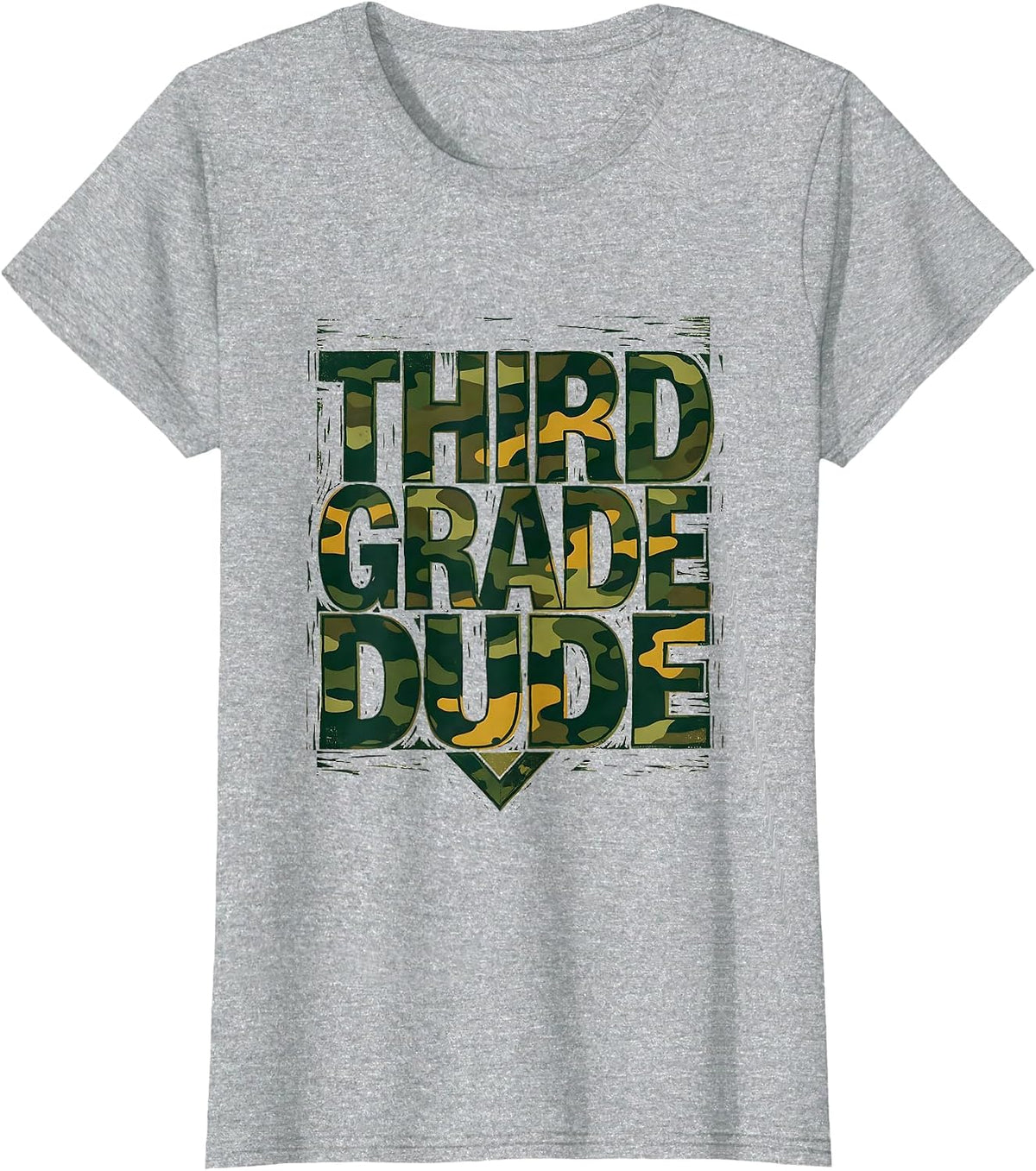 Third Grade Dude Camo Back To School Boys Teacher T-Shirt - Heather Grey