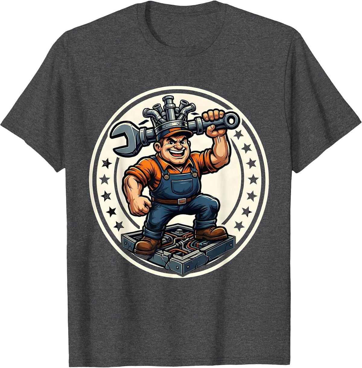 Sealed Plumber Badge Funny Pipefitter Occupation Humor T-Shirt - Dark Heather Grey