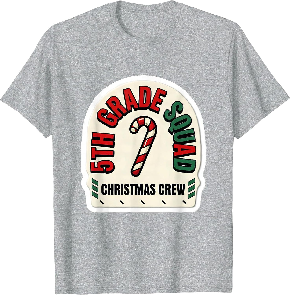 Men's 5th Grade Squad Christmas Crew Teacher Squad Holiday T-Shirt - Heather Grey