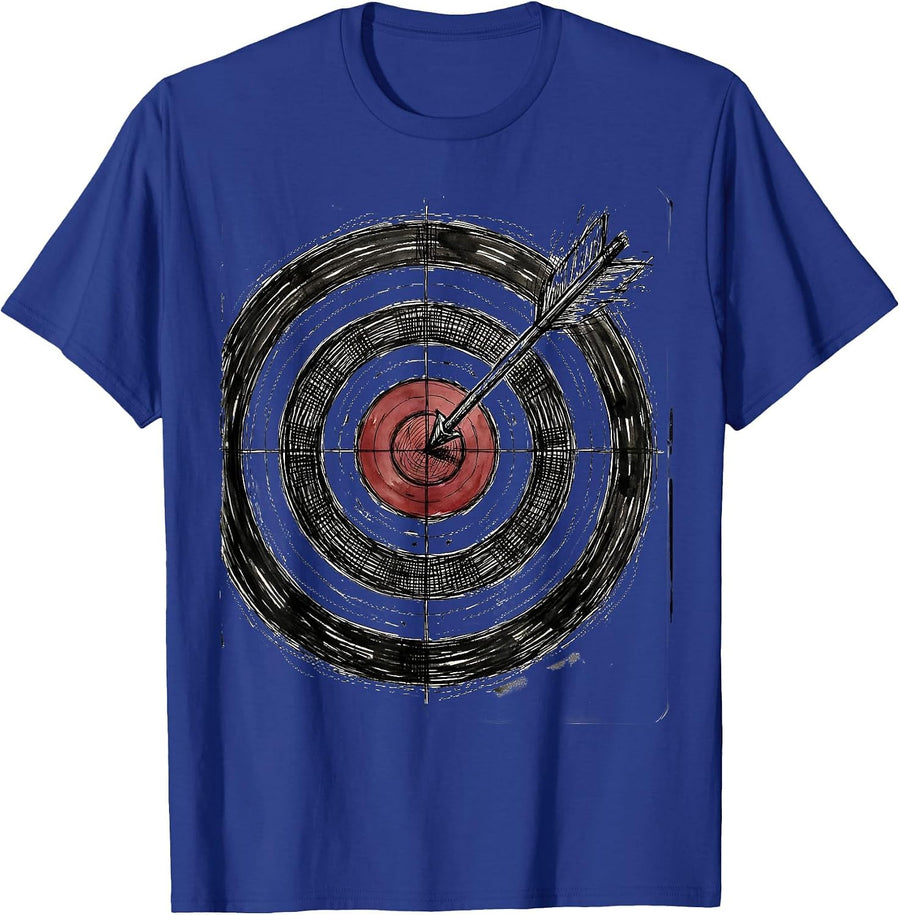 Bullseye Arrow Perfect Shot Archery Target T-Shirt - Royal Blue
