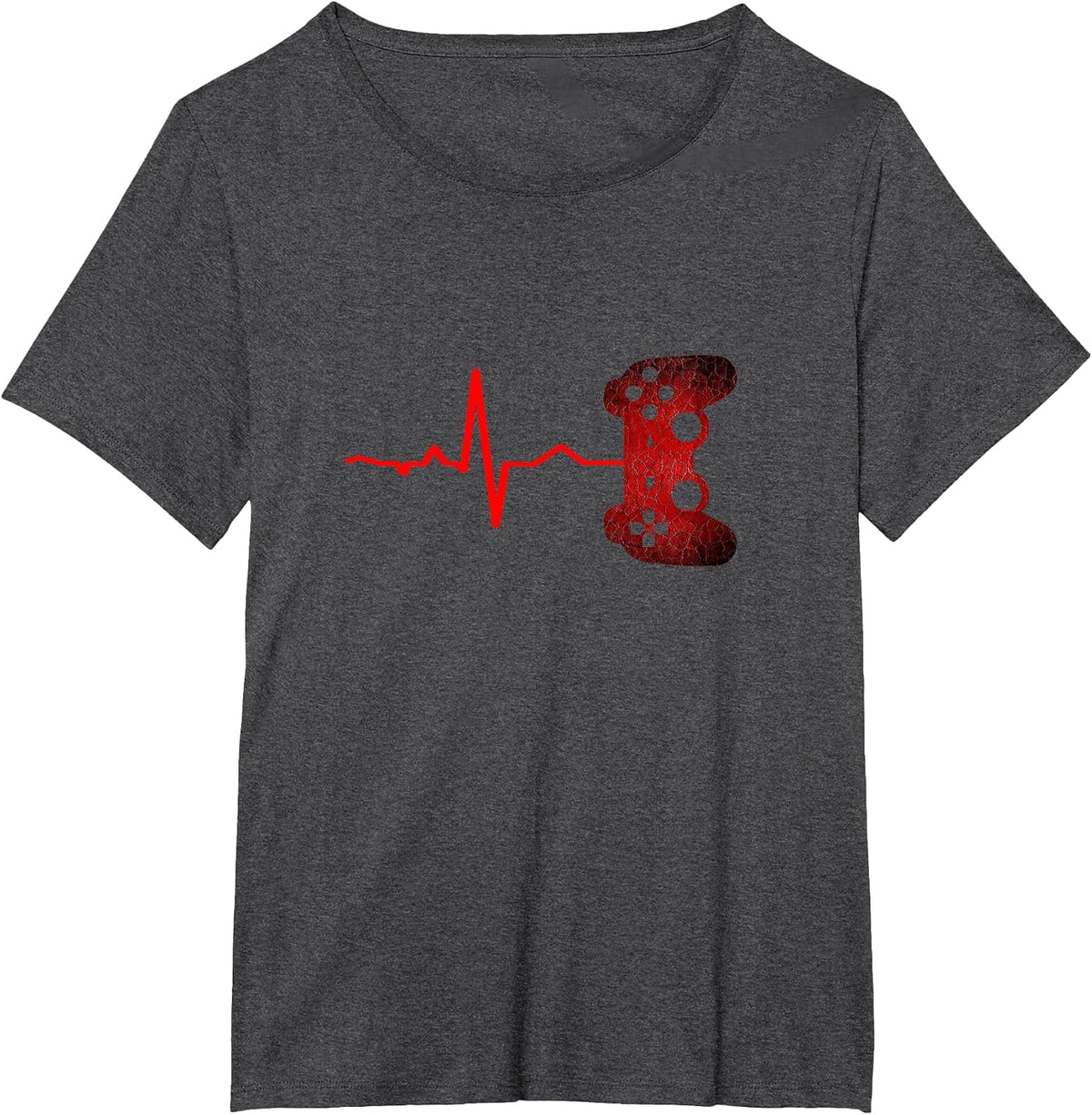 Gamer Heartbeat Video Games Gaming Boys Teens Men T-Shirt - Dark Heather Grey