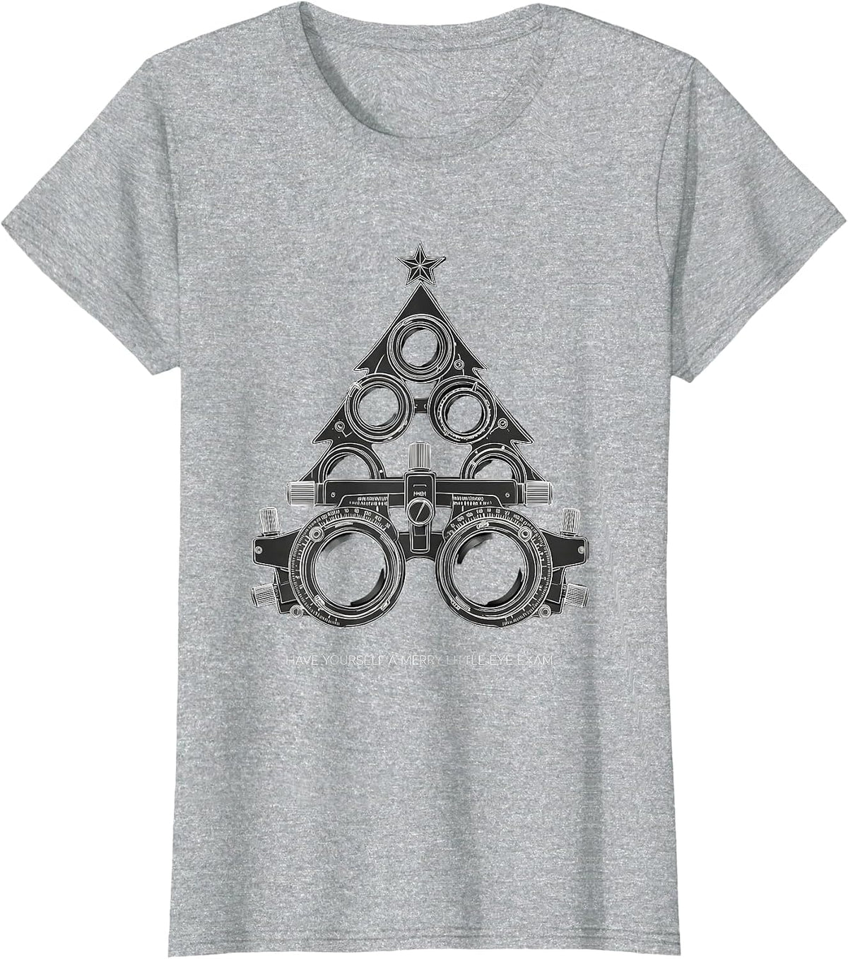 Have Yourself a Merry Little Eye Exam Funny Optometry T-Shirt - Heather Grey