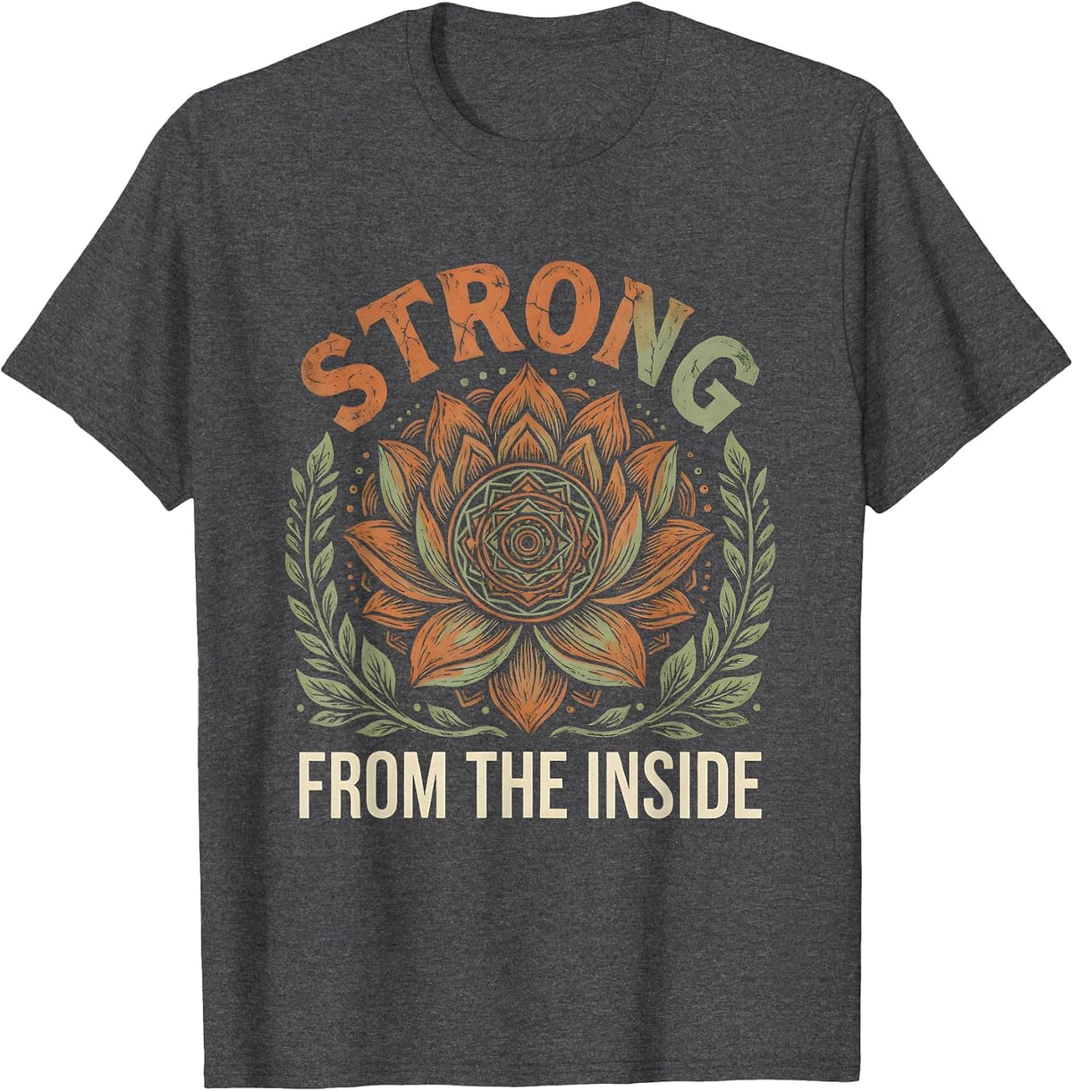 Strong From the Inside Pilates Design T-Shirt - Dark Heather Grey