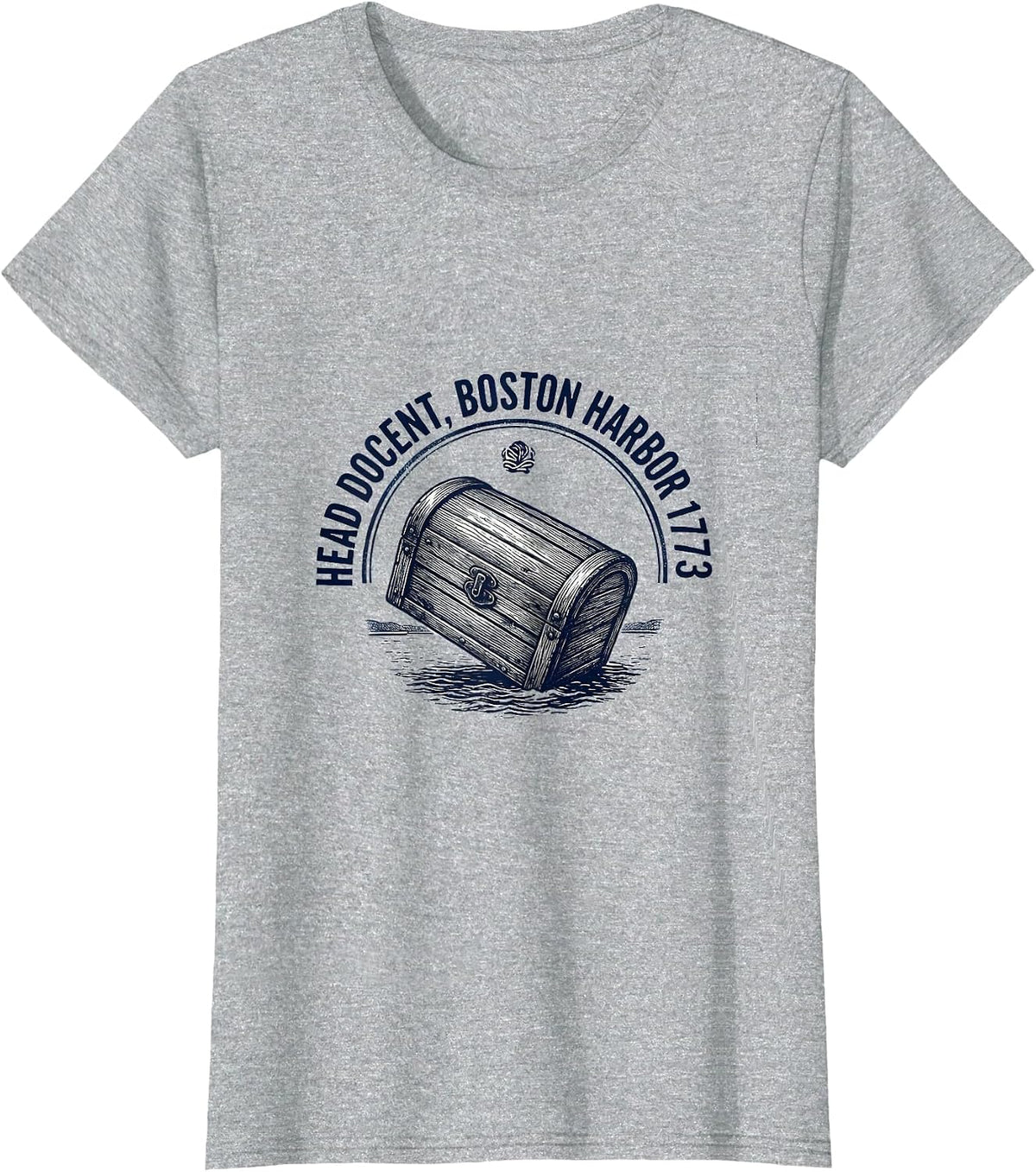 Head Docent, Boston Harbor 1773 Funny History Teacher 4th T-Shirt - Heather Grey