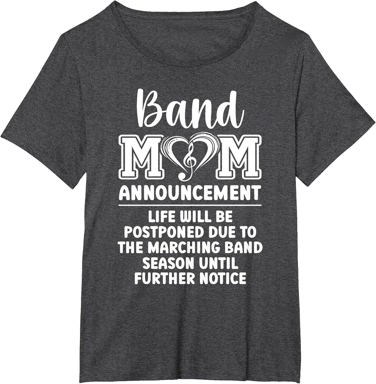 Band Mom Announcement Marching Band Mother T-Shirt - Dark Heather Grey