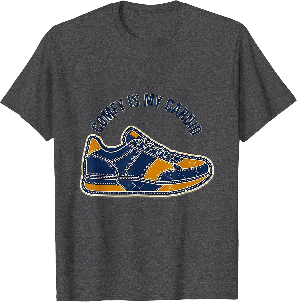 Men's Comfy Is My Cardio Athleisure Humor Design T-Shirt - Dark Heather Grey