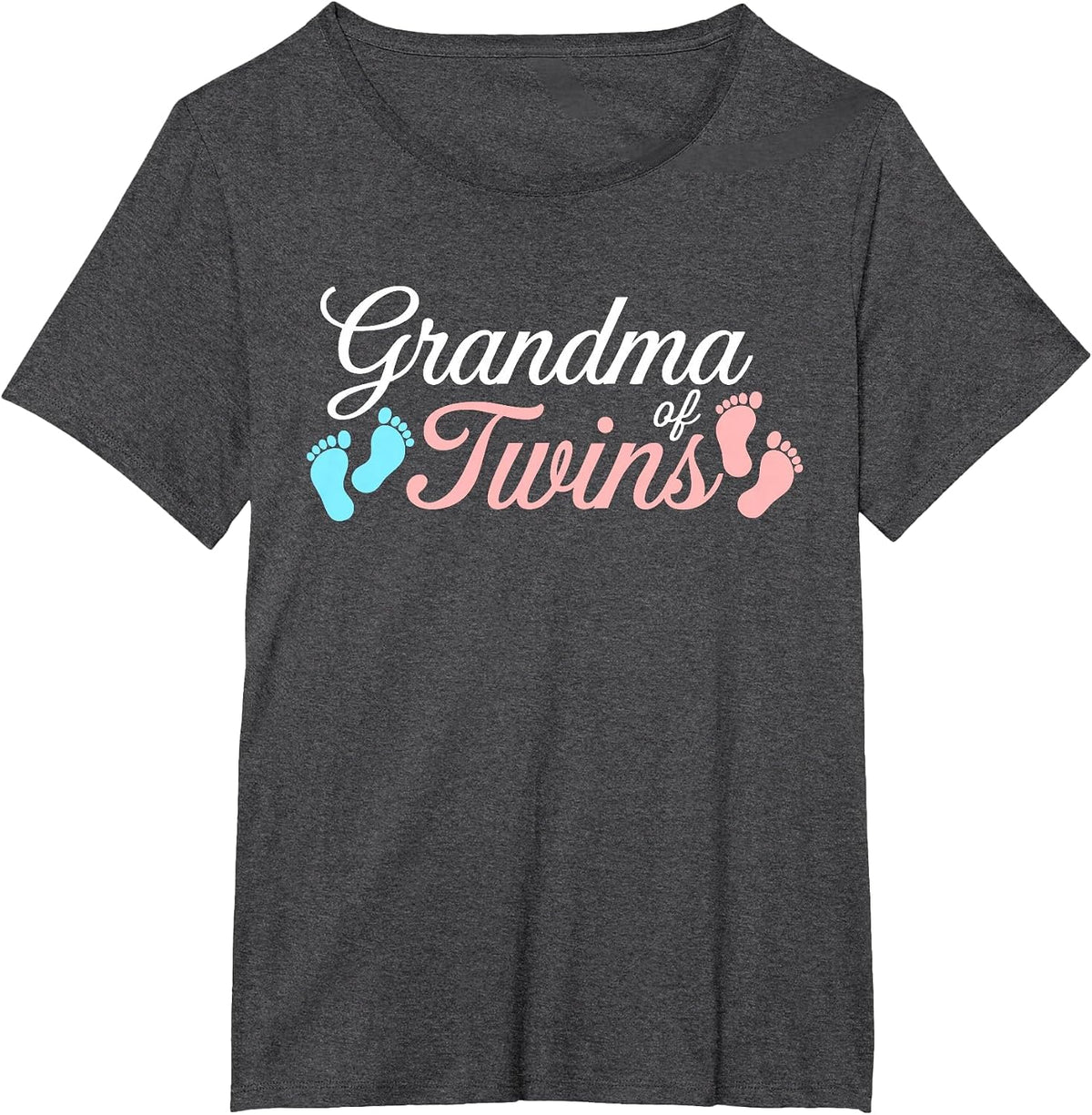 Grandma of Twins Shirt Women Twin Grandma Mothers Day T-Shirt - Dark Heather Grey