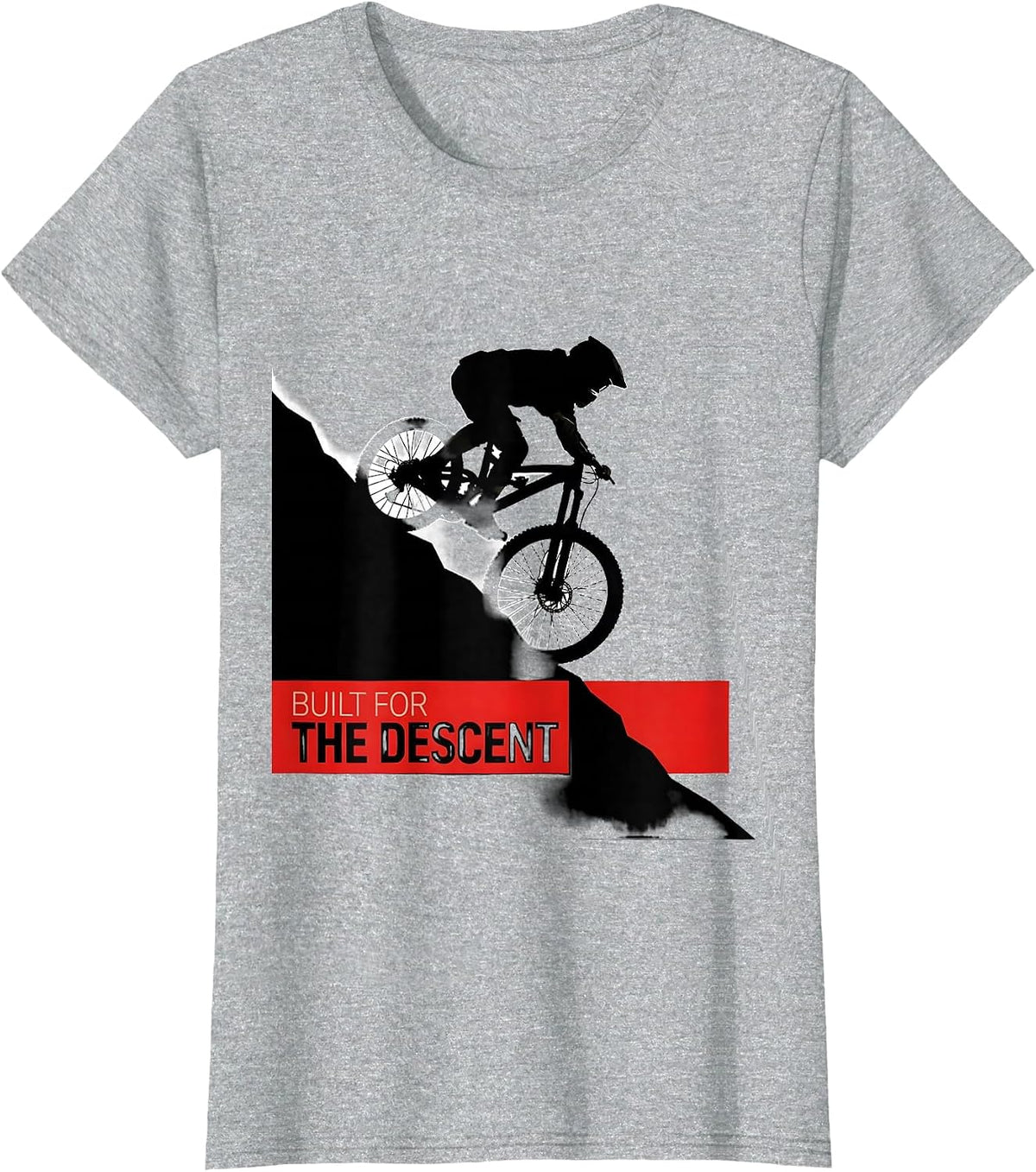 Built for the Descent Mountain Bike Design T-Shirt - Heather Grey
