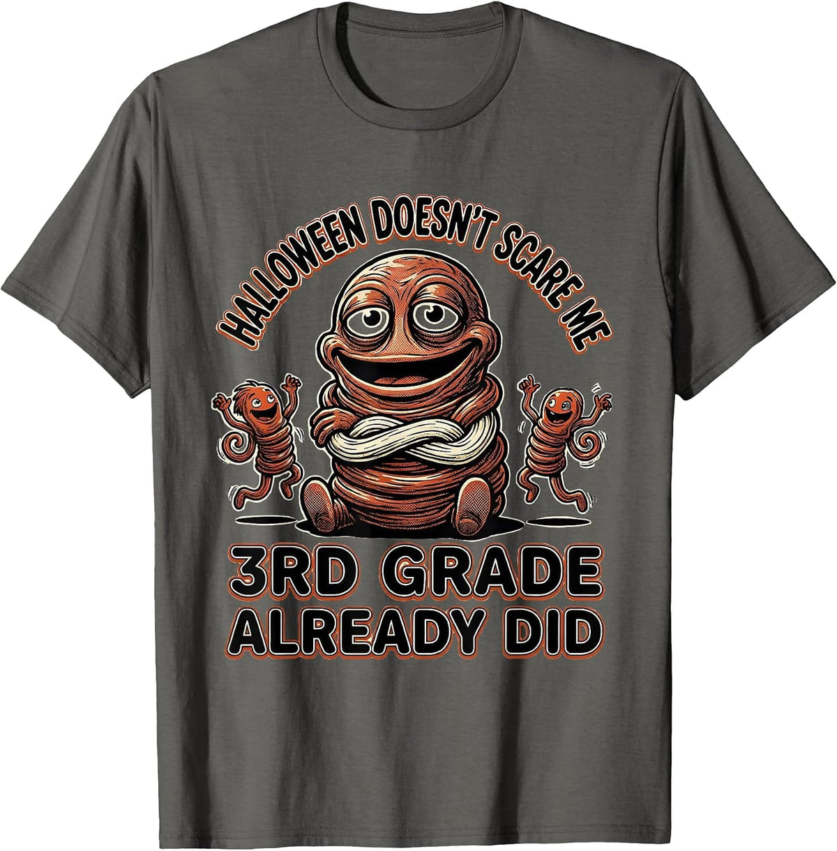 Men's Halloween Doesn't Scare Me, 3rd Grade Already Did Teacher T-Shirt - Asphalt Grey