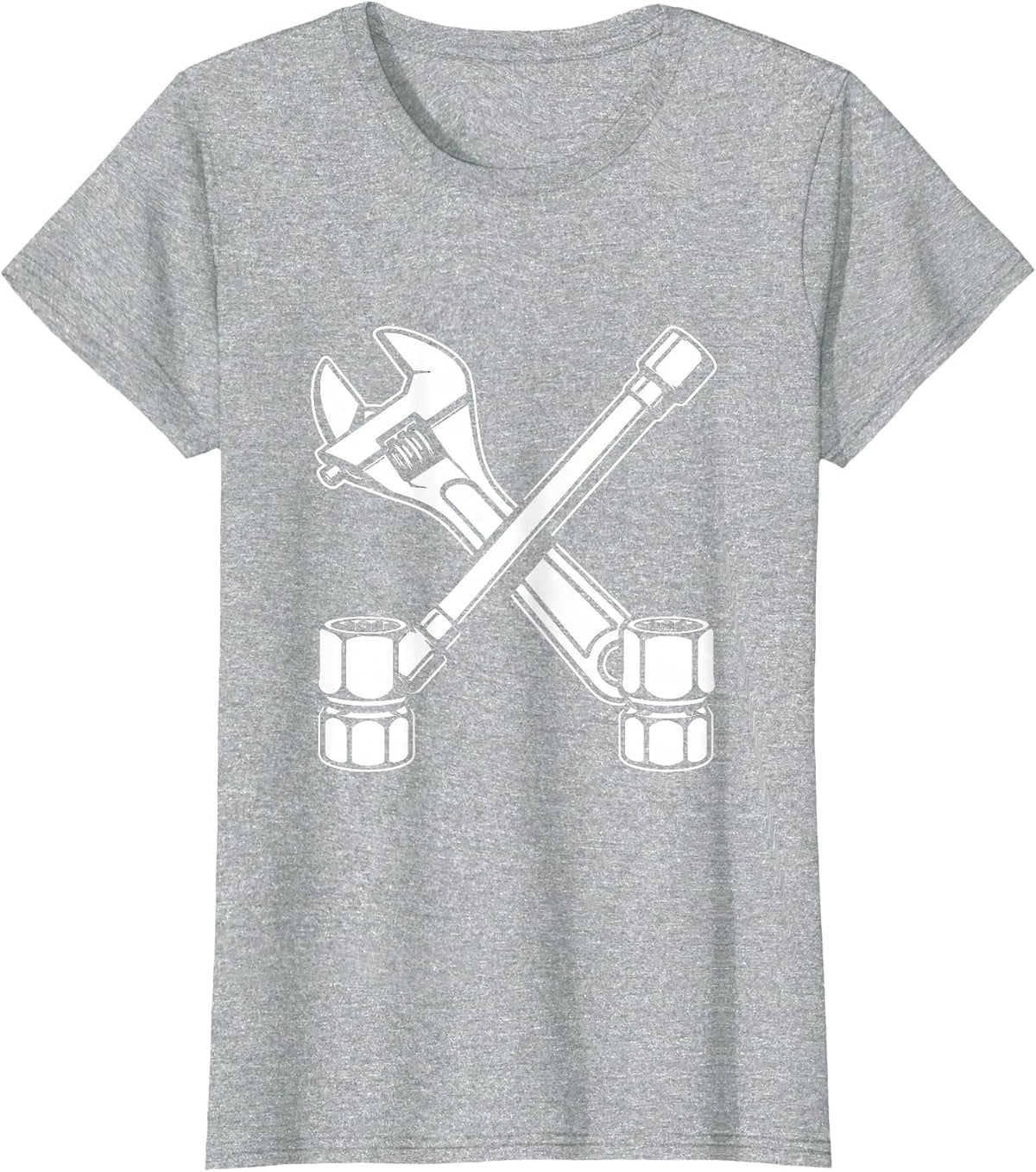 Mechanic Tools Crossed Wrench and Socket Set T-Shirt - Heather Grey