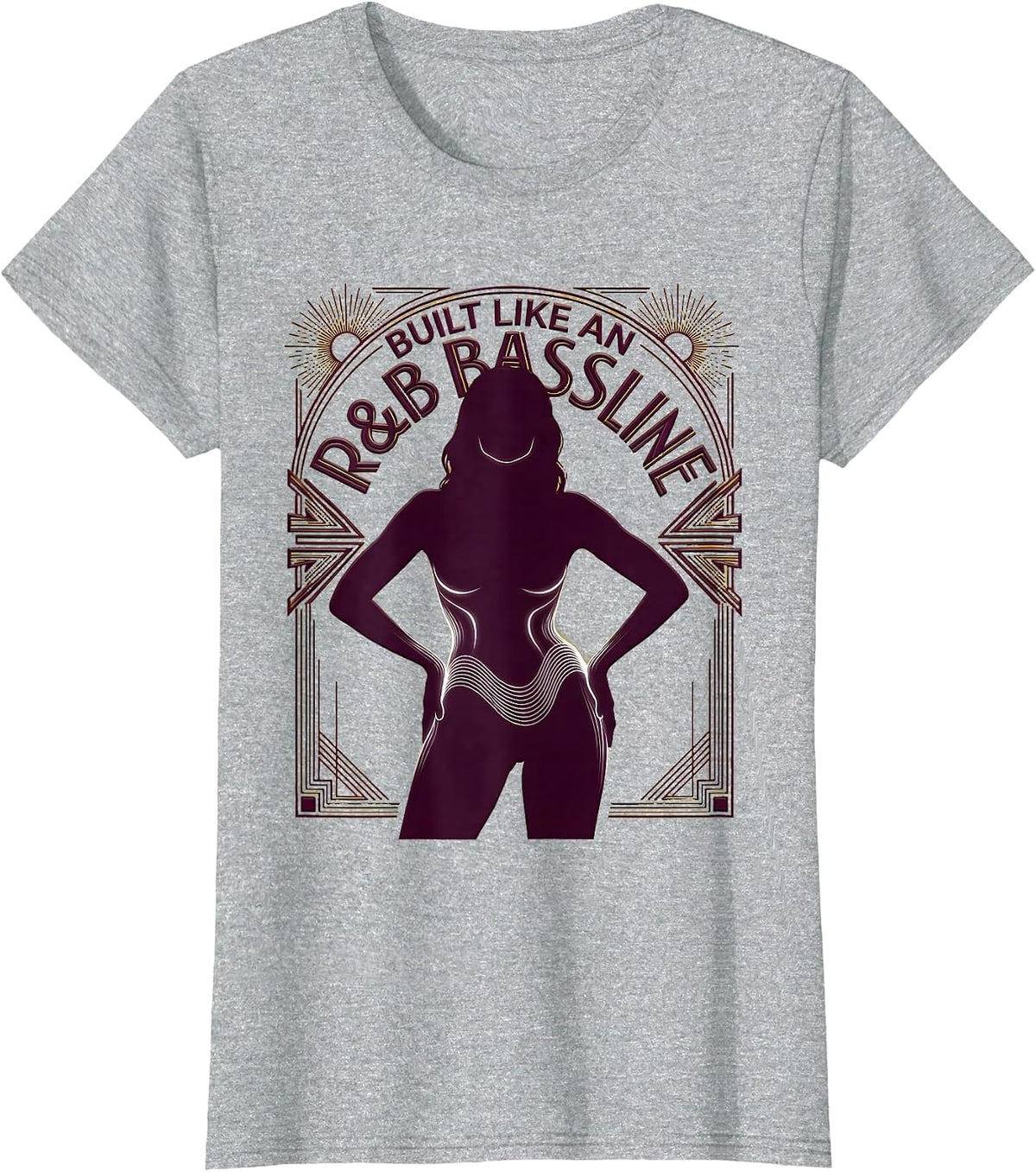 Built Like An R&B Bassline Retro Thick Thighs Vibes T-Shirt - Heather Grey