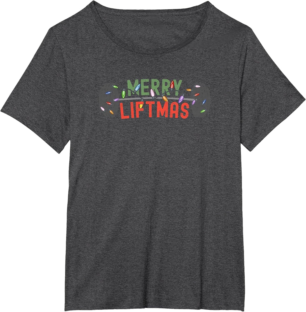 Merry Liftmas - Funny Weightlifter, Weightlifting, Weights T-Shirt - Dark Heather Grey