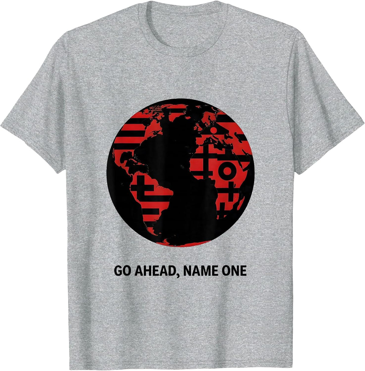 Men's Go Ahead Name One World Flags Geography Lover Gift T-Shirt - Heather Grey