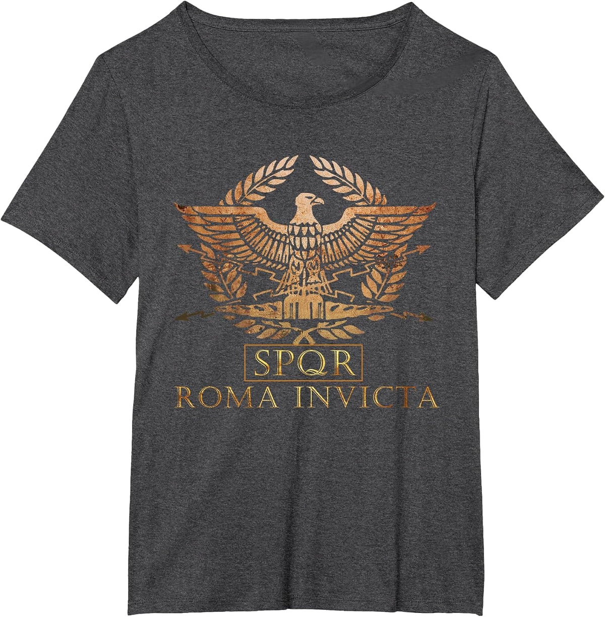 SPQR - Roma Invicta - Unconquered Rome T-Shirt - Dark Heather Grey
