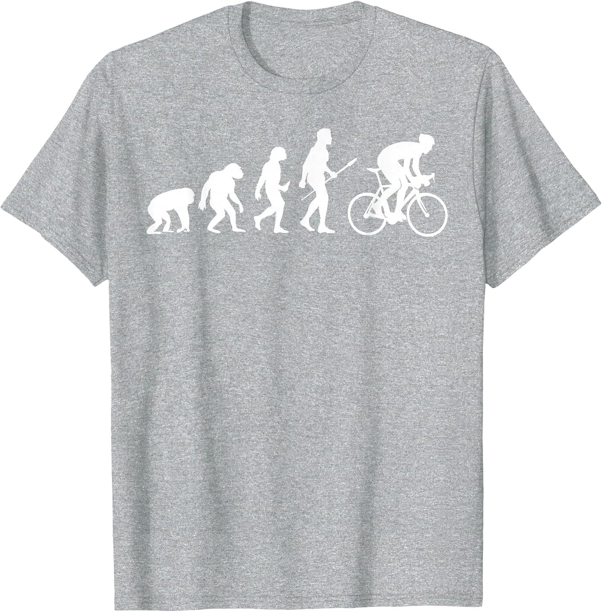 Cycling Evolution Funny Cycling Shirts Men Women Kids Biking T-Shirt - Heather Grey