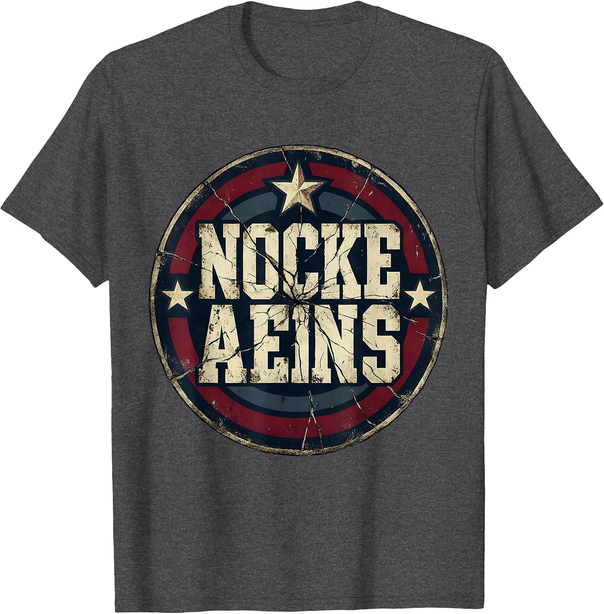 Men's Firefighter Axe Over Shoulder Smoke Illustration T-Shirt - Dark Heather Grey