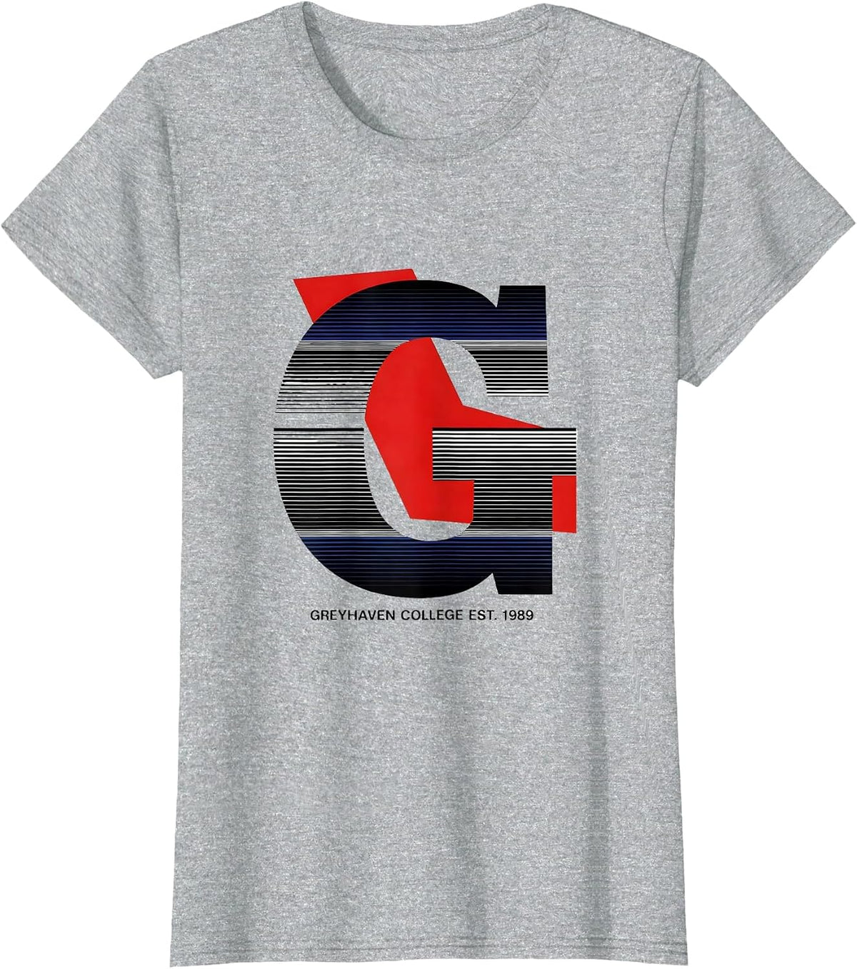 Greyhaven College Est. 1989 Retro Collegiate Arch Vintage T-Shirt - Heather Grey