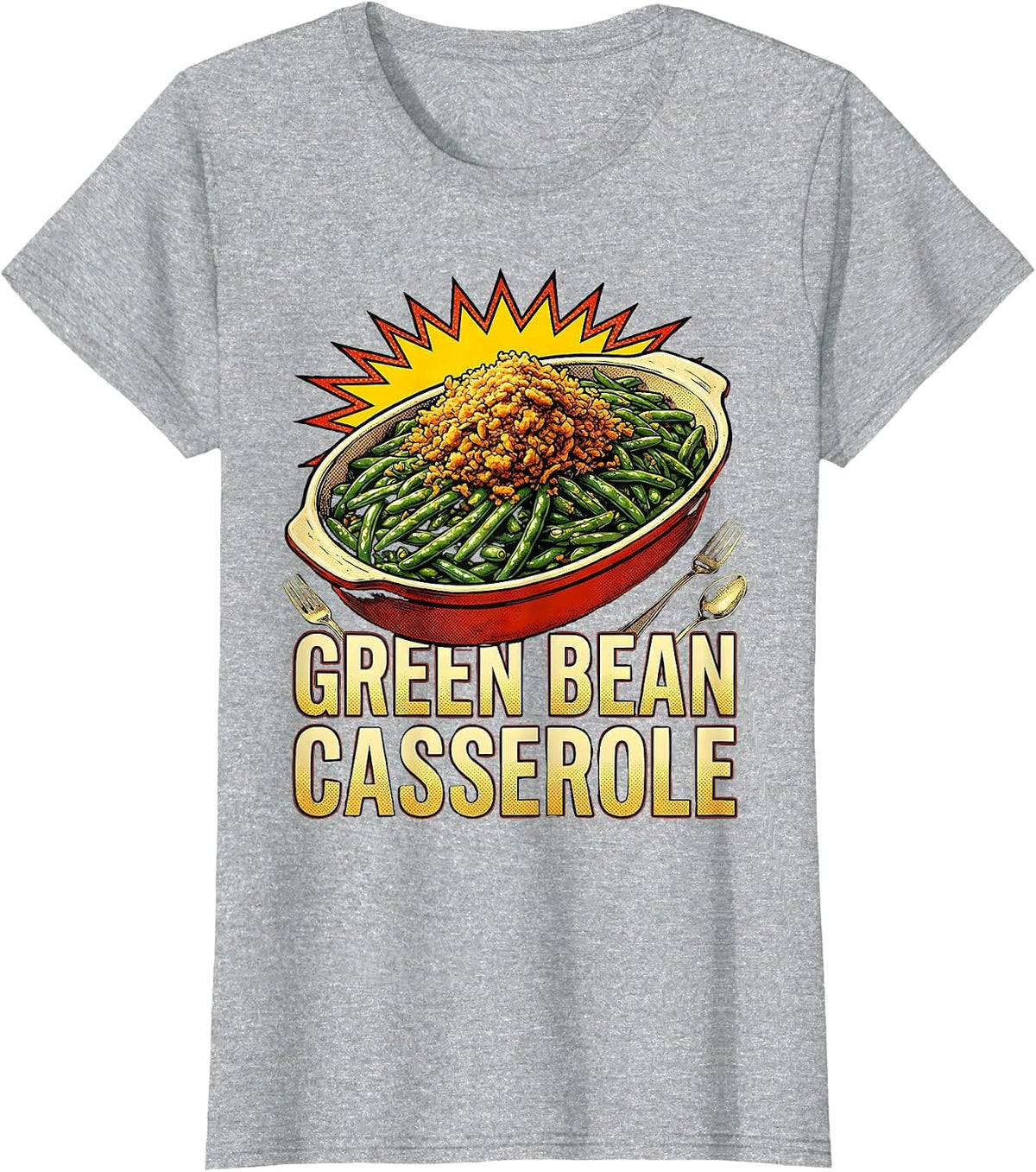 Women's Green Bean Casserole Thanksgiving Bootleg 90's Rap Rock T-Shirt - Heather Grey