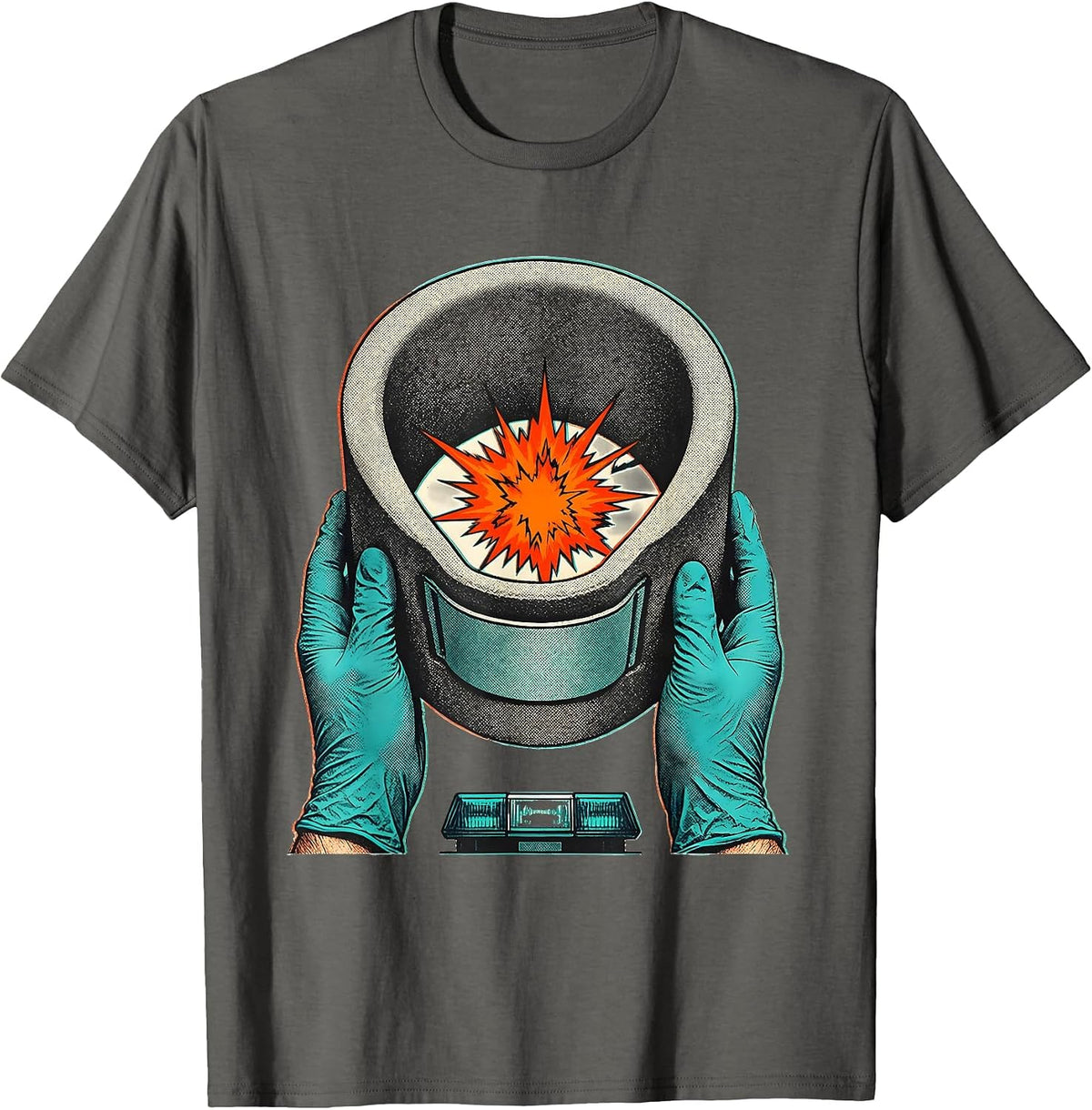 Men's EMT Cervical Collar Calm Paramedic Humor T-Shirt - Asphalt Grey