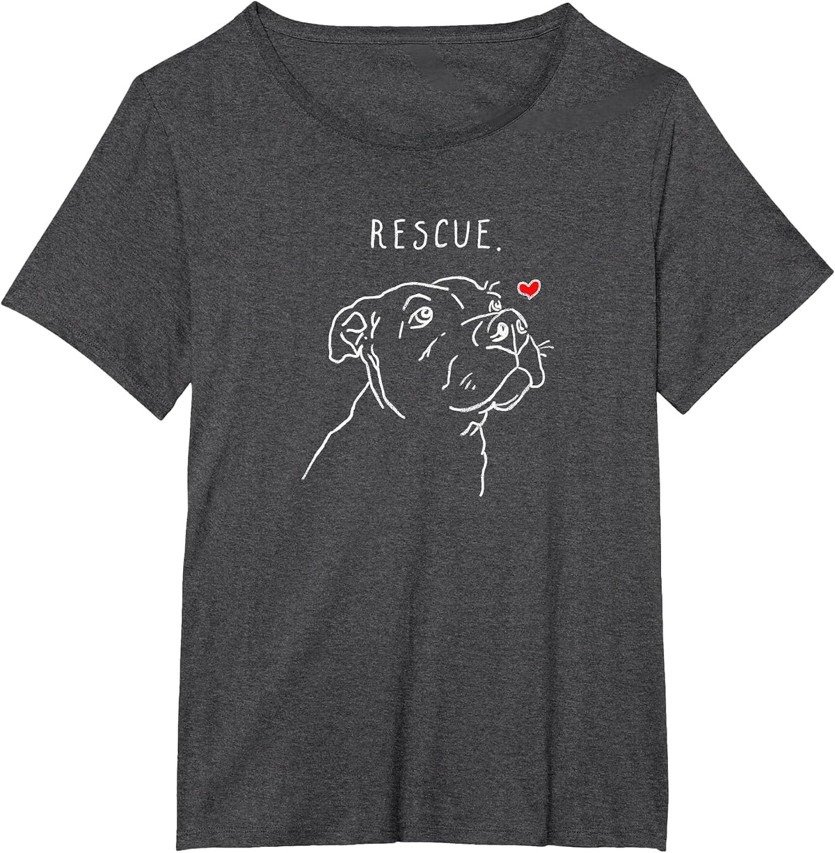 Rescue Dog, Pitbull Drawing, Rescue Mom, Adopt Don't Shop T-Shirt - Dark Heather Grey