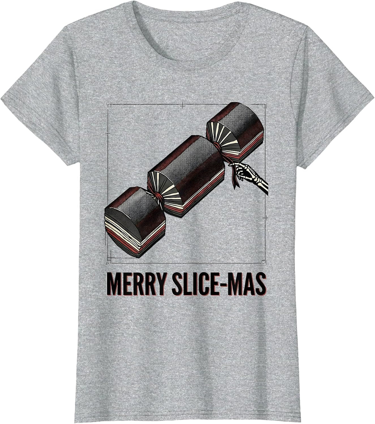 Merry Slice-mas Radiology Tech Christmas CT Scan Humor T-Shirt - Heather Grey