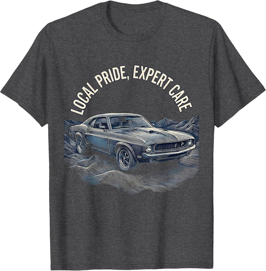 Men's Valley Forge Automotive Local Pride Expert Care T-Shirt - Dark Heather Grey
