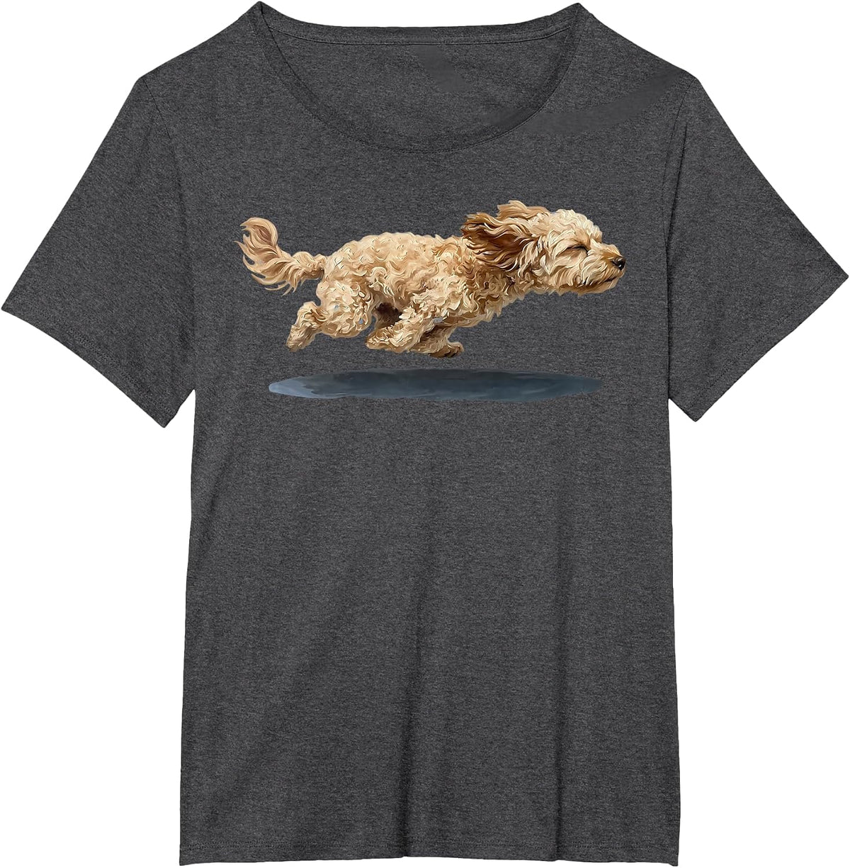 Running Cavapoo Dog Mom Pet Lovers Owner Kids Men Women T-Shirt - Dark Heather Grey