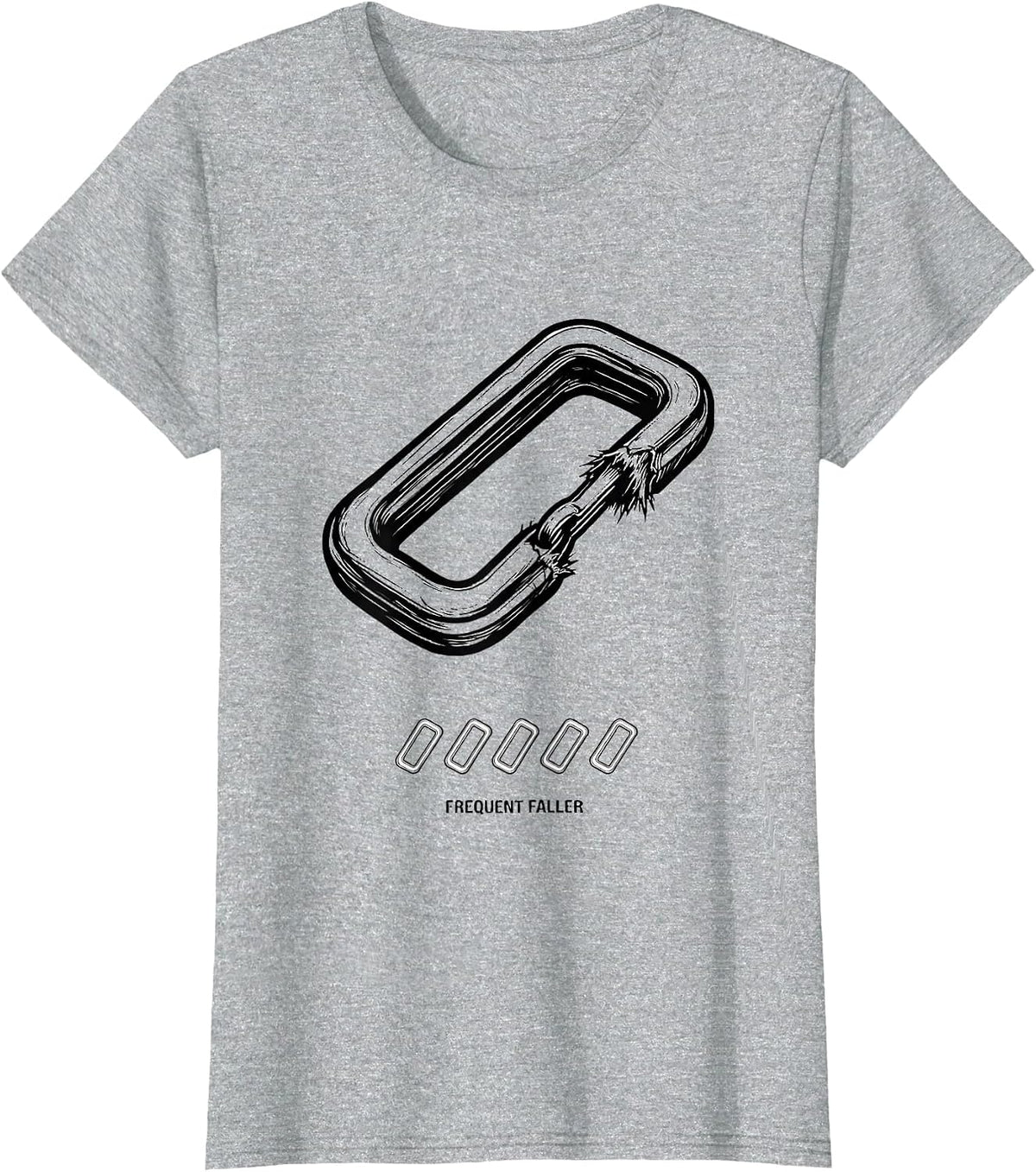 Frequent Faller Funny Rock Climbing Bouldering Humor T-Shirt - Heather Grey