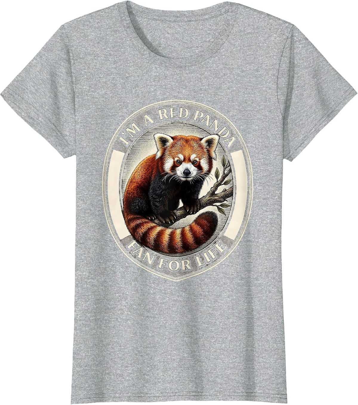 Women's I'm A Red Panda Fan For Life Cute Red Panda Lover Gift T-Shirt - Heather Grey