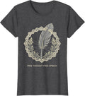 Women's Free Thought Free Speech 1st Amendment Design T-Shirt - Dark Heather Grey