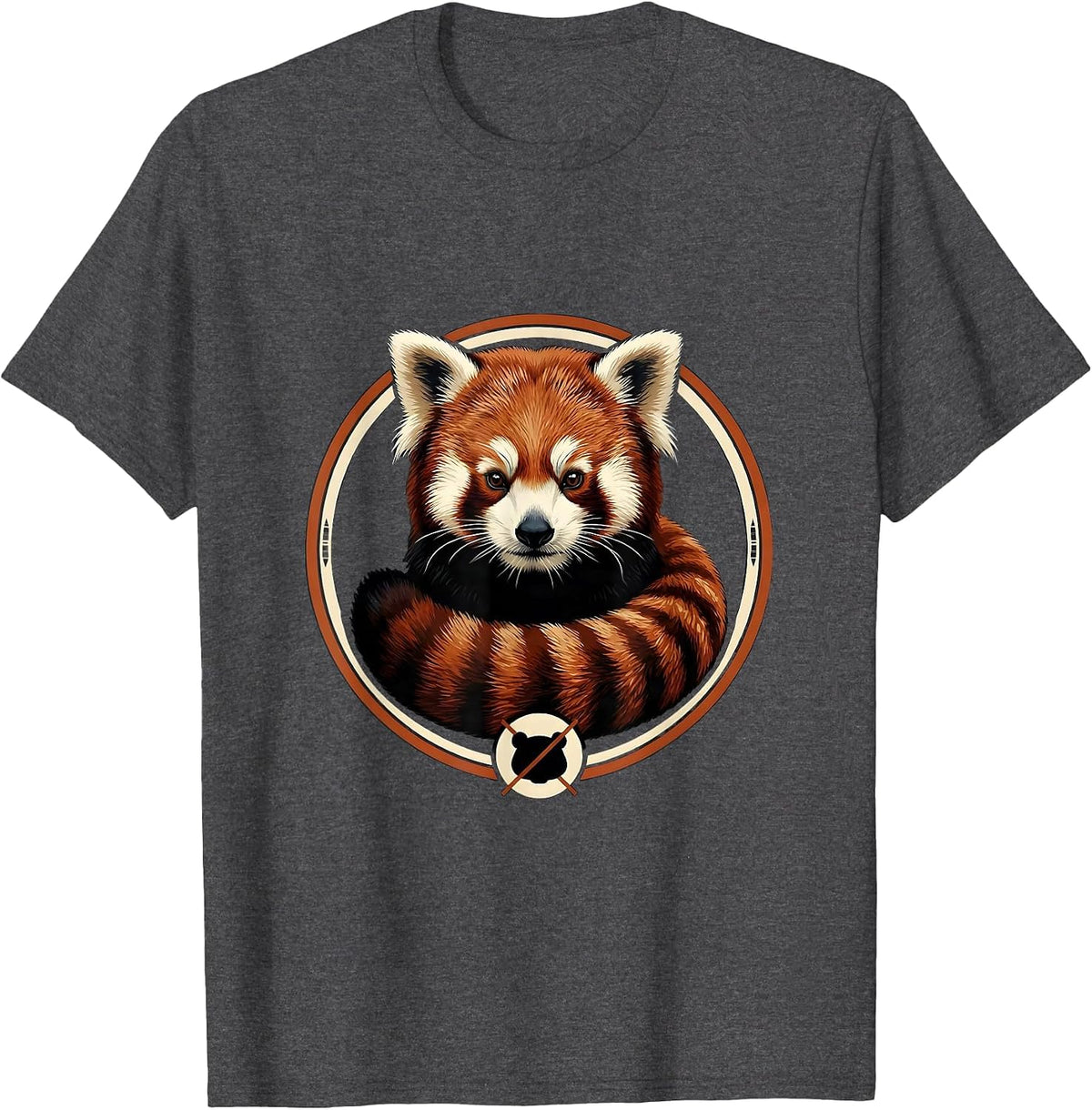 Red Panda Editorial Conceptual Animal Lover Humor T-Shirt - Dark Heather Grey