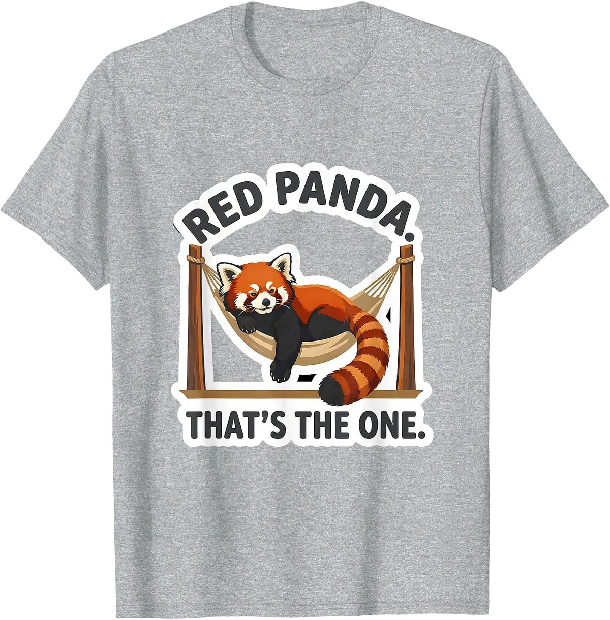 Men's Red Panda That's The One Funny Animal Lover Novelty Sticker T-Shirt - Heather Grey