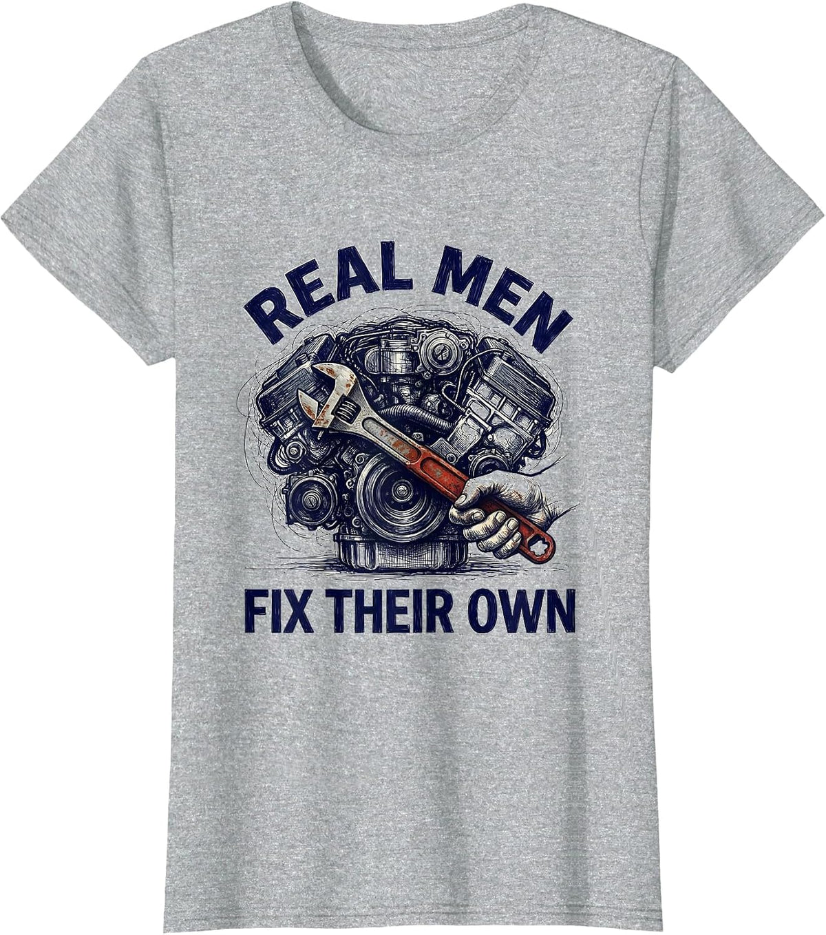 Real Men Fix Their Own Bold DIY Pride Design T-Shirt - Heather Grey