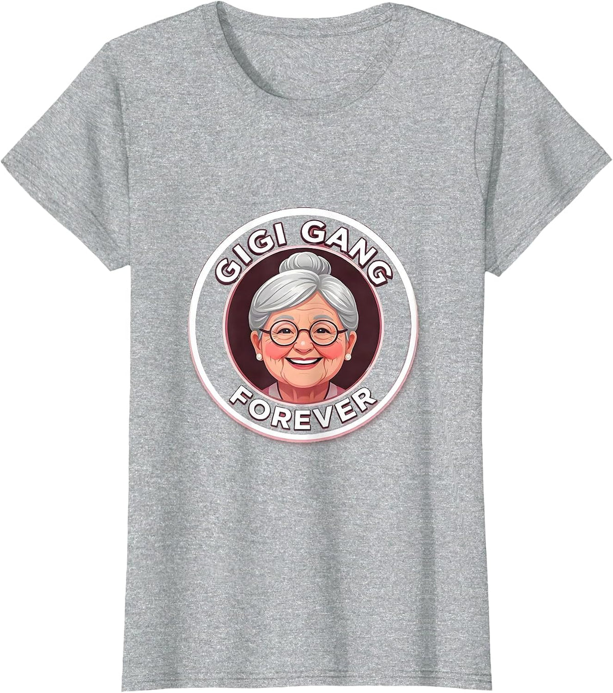 Women's Gigi Gang Forever Grandma Pride Design T-Shirt - Heather Grey